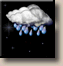 Tonight: Rain showers before 4am, then showers and thunderstorms. Cloudy, with a low around 34. South wind 0 to 10 mph, with gusts as high as 20 mph. Chance of precipitation is 90%. New rainfall amounts between a half and three quarters of an inch possible. Tonight: Rain Showers